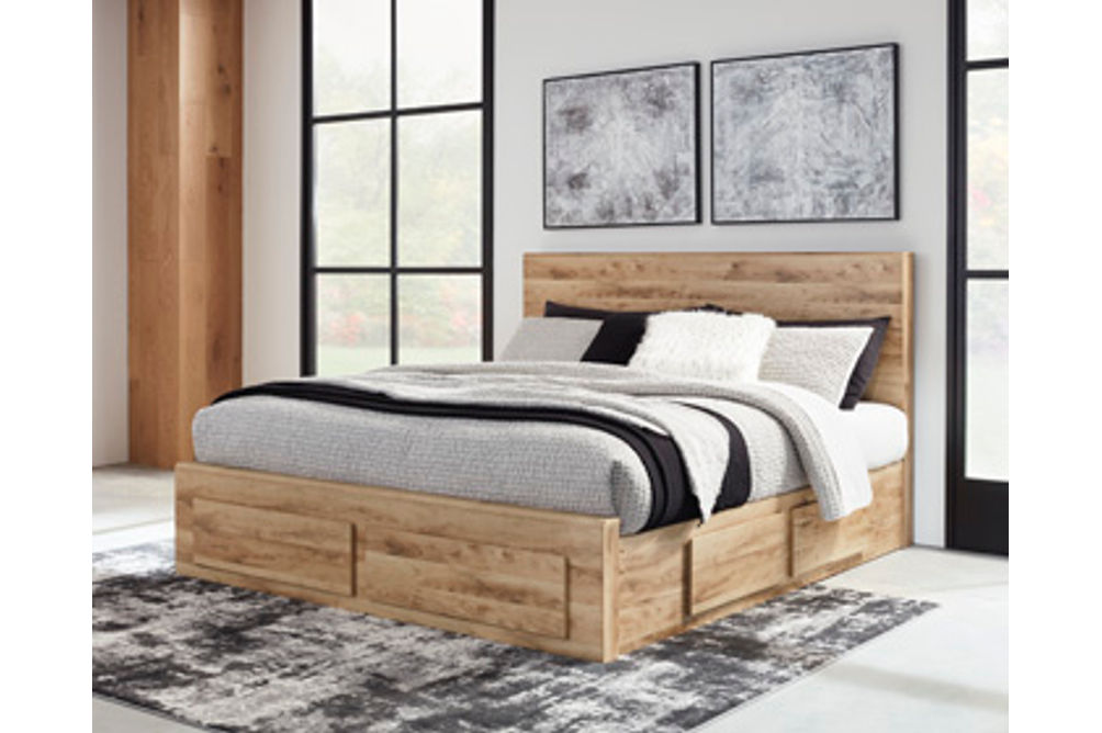 Signature Design by Ashley Hyanna Queen Panel Storage Bed with 2 Under Bed Sto