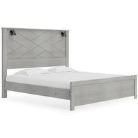 Signature Design by Ashley Cottonburg King Panel Bed-Light Gray/White