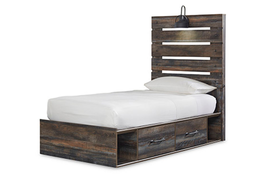 Signature Design by Ashley Drystan Twin Panel Bed with 4 Storage Drawers