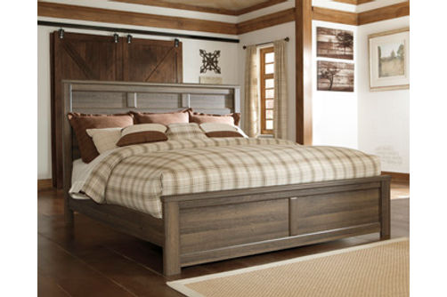 Signature Design by Ashley Juararo California King Panel Bed-Dark Brown