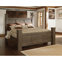 Signature Design by Ashley Juararo King Poster Bed-Dark Brown