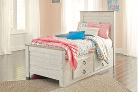 Signature Design by Ashley Willowton Twin Panel Bed with 2 Storage Drawers