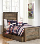 Signature Design by Ashley Trinell Twin Panel Bed with 1 Large Storage Drawer
