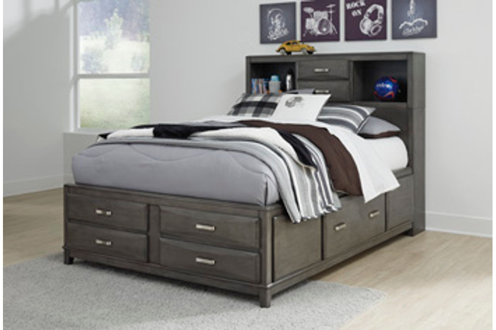 Signature Design by Ashley Caitbrook Full Storage Bed with 7 Drawers-Gray