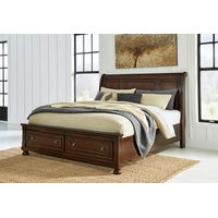 Millennium by Ashley Porter King Sleigh Bed-Rustic Brown