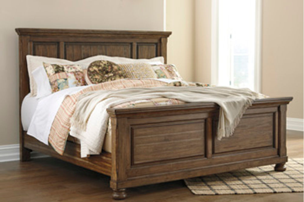 Signature Design by Ashley Flynnter California King Panel Bed-Medium Brown