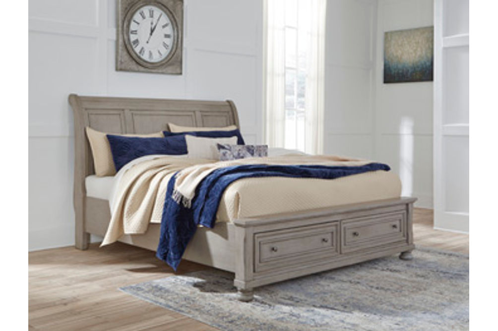 Signature Design by Ashley Lettner King Panel Storage Bed-Light Gray