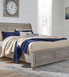 Signature Design by Ashley Lettner King Panel Storage Bed-Light Gray