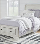 Signature Design by Ashley Robbinsdale Twin Sleigh Storage Bed-Antique White