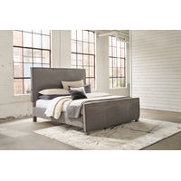 Millennium by Ashley Krystanza King Upholstered Panel Bed-Weathered Gray