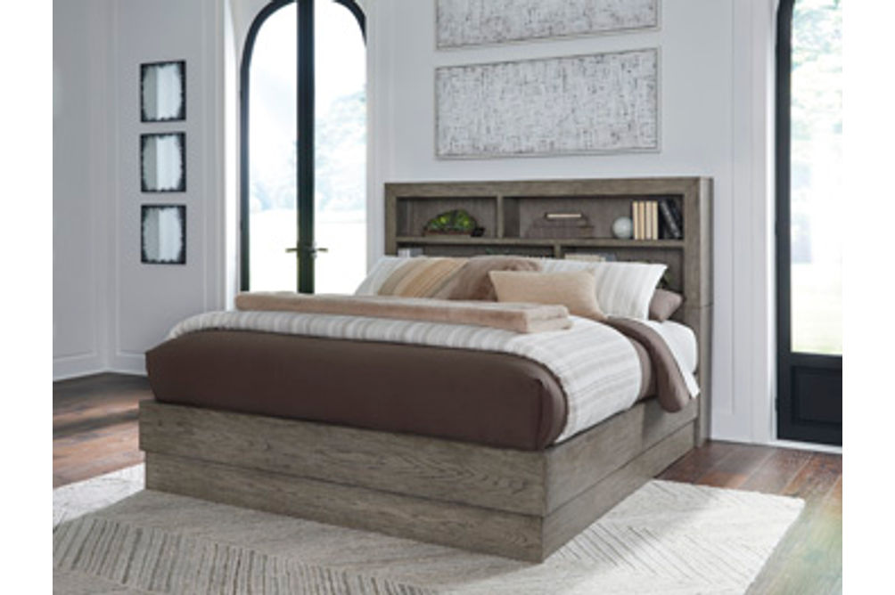 Signature Design by Ashley Anibecca King Bookcase Bed-Weathered Gray