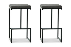 Signature Design by Ashley Strumford Bar Height Bar Stool (Set of 2)-Gray/Blac