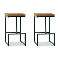 Signature Design by Ashley Strumford Bar Height Bar Stool (Set of 2)-Caramel/B