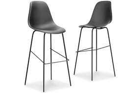 Signature Design by Ashley Forestead Bar Height Bar Stool (Set of 2)-Black