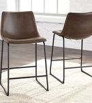 Signature Design by Ashley Centiar Counter Height Bar Stool (Set of 2)-Brown