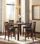 Bennox Counter Height Dining Table and Bar Stools (Set of 5)-Brown