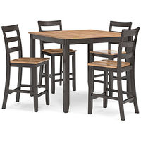 Gesthaven Counter Height Dining Table and 4 Barstools (Set of 5)-Natural/Brown