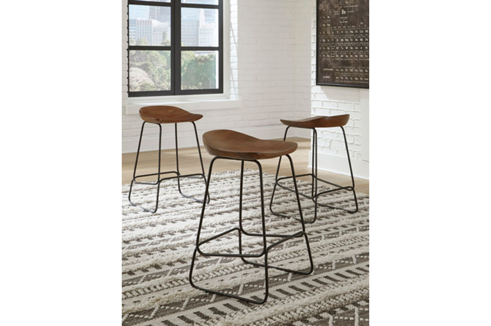 Signature Design by Ashley Wilinruck Counter Height Stool (Set of 3)-Brown/Bla