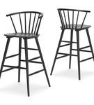 Signature Design by Ashley Otaska Bar Height Stool (Set of 2)-Black