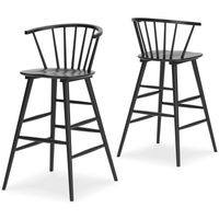 Signature Design by Ashley Otaska Bar Height Stool (Set of 2)-Black