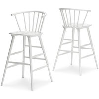 Signature Design by Ashley Grannen Bar Height Stool (Set of 2)-White