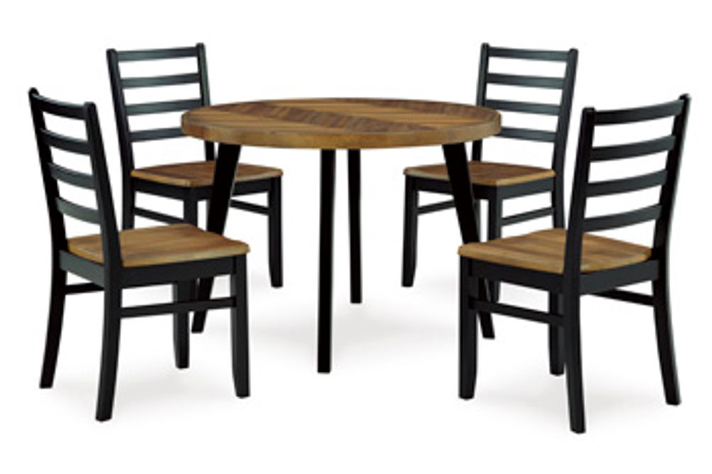 Signature Design by Ashley Blondon Dining Table and 4 Chairs (Set of 5)-Brown/