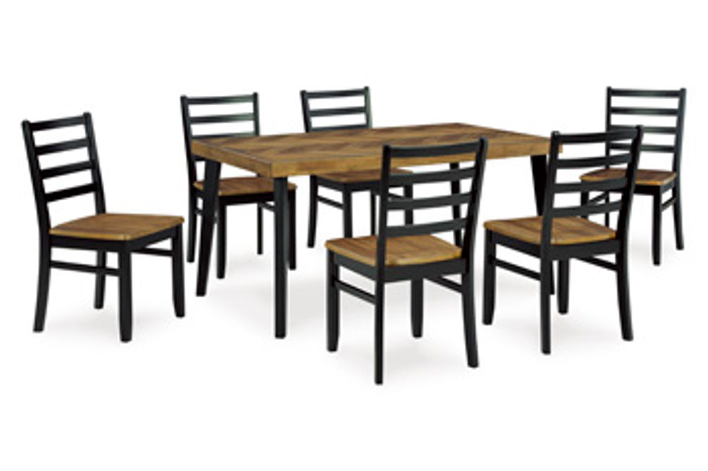 Signature Design by Ashley Blondon Dining Table and 6 Chairs (Set of 7)-Brown/