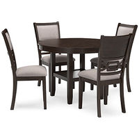 Signature Design by Ashley Langwest Dining Table and 4 Chairs (Set of 5)