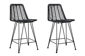 Signature Design by Ashley Angentree Counter Height Bar Stool (Set of 2)-Black