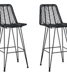 Signature Design by Ashley Angentree Bar Height Bar Stool (Set of 2)-Black