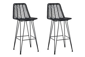 Signature Design by Ashley Angentree Bar Height Bar Stool (Set of 2)-Black