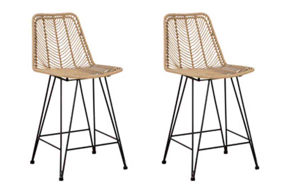 Signature Design by Ashley Angentree Counter Height Bar Stool (Set of 2)-Natur