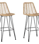 Signature Design by Ashley Angentree Bar Height Bar Stool (Set of 2)-Natural/B