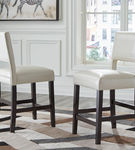 Signature Design by Ashley Leektree Counter Height Bar Stool (Set of 2)-Ivory/