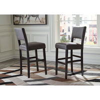 Signature Design by Ashley Leektree Bar Height Bar Stool (Set of 2)-Gray/Brown