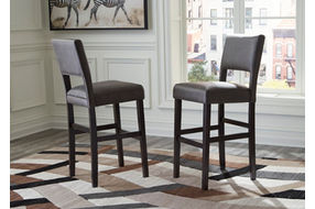 Signature Design by Ashley Leektree Bar Height Bar Stool (Set of 2)-Gray/Brown