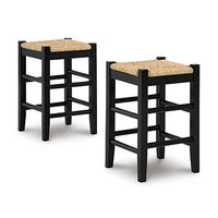 Signature Design by Ashley Mirimyn Counter Height Bar Stool (Set of 2)-Black