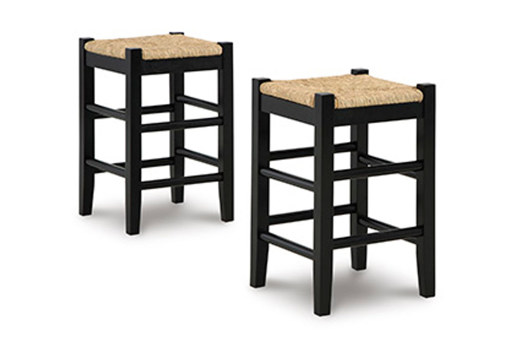 Signature Design by Ashley Mirimyn Counter Height Bar Stool (Set of 2)-Black