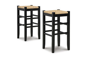 Signature Design by Ashley Mirimyn Bar Height Bar Stool (Set of 2)-Black