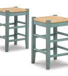 Signature Design by Ashley Mirimyn Counter Height Bar Stool (Set of 2)-Teal