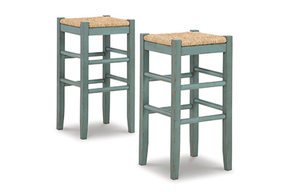 Signature Design by Ashley Mirimyn Bar Height Bar Stool (Set of 2)-Teal