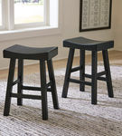 Signature Design by Ashley Glosco Counter Height Bar Stool (Set of 2)-Black