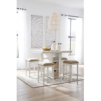 Robbinsdale Counter Height Dining Table and Bar Stools (Set of 5)-Antique White