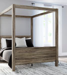 Signature Design by Ashley Shallifer Queen Canopy Bed-Brown