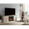 Signature Design by Ashley Willowton TV Stand with Electric Fireplace-Whitewas