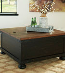 Signature Design by Ashley Valebeck Coffee Table with Lift Top-Black/Brown