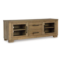 Signature Design by Ashley Galliden 80" TV Stand-Light Brown