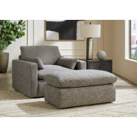 Benchcraft Dramatic Oversized Chair and Ottoman-Granite