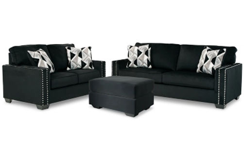 Signature Design by Ashley Gleston Sofa and Loveseat with Ottoman-Onyx