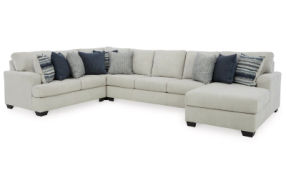 Benchcraft Lowder 4-Piece Sectional with Chaise-Stone